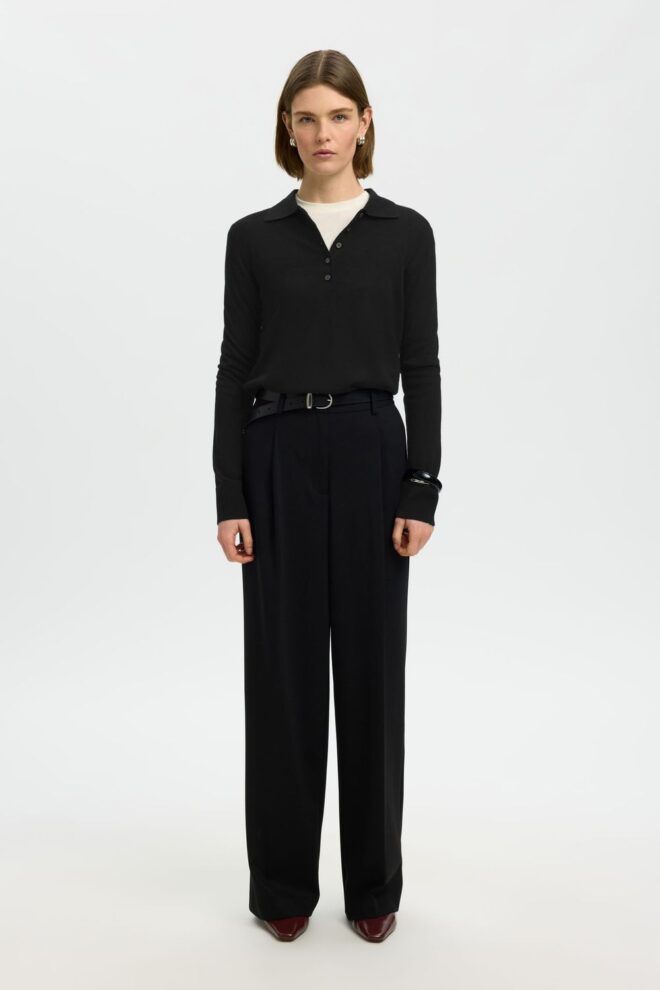 PULLOVER 16098146 SLWTHEA COLLAR BLACK