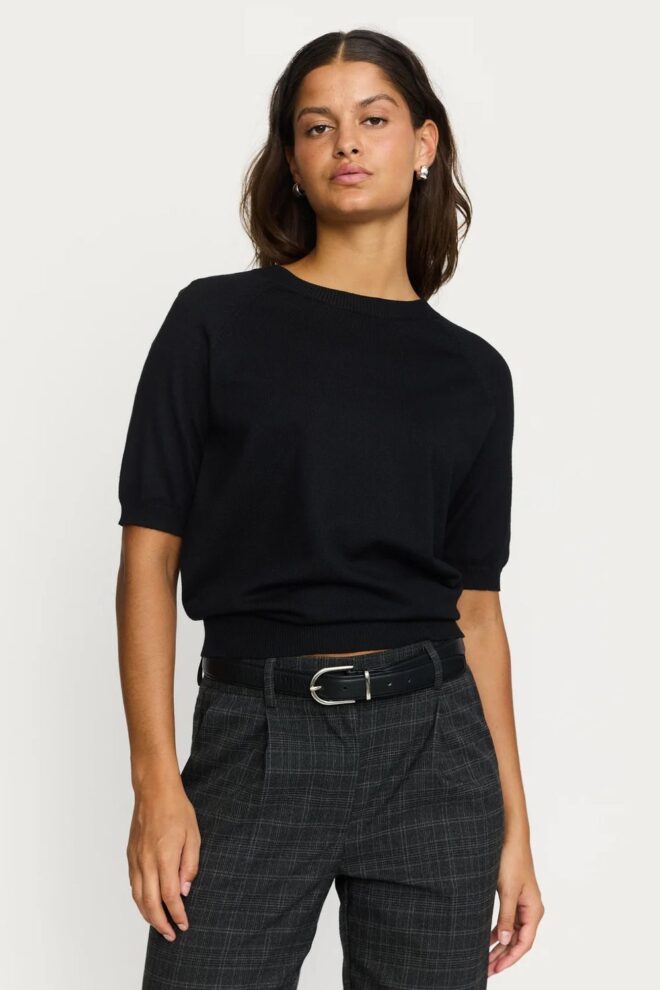PULLOVER SRMARIA SS O-NECK BLACK
