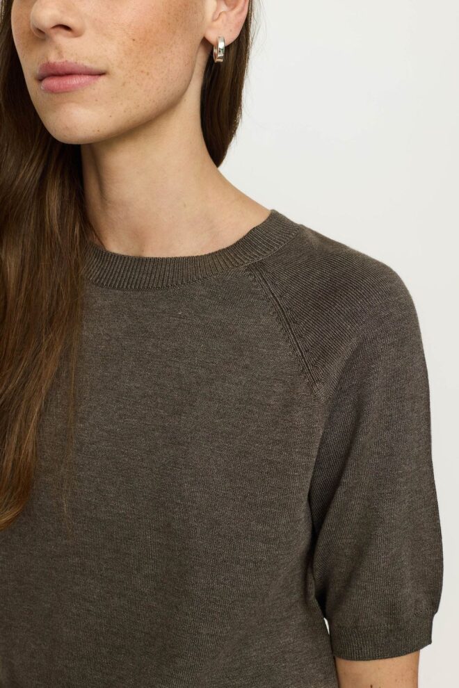 PULLOVER SRMARIA SS O-NECK CANTEEN MEL.