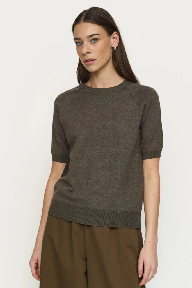 PULLOVER SRMARIA SS O-NECK CANTEEN MEL.