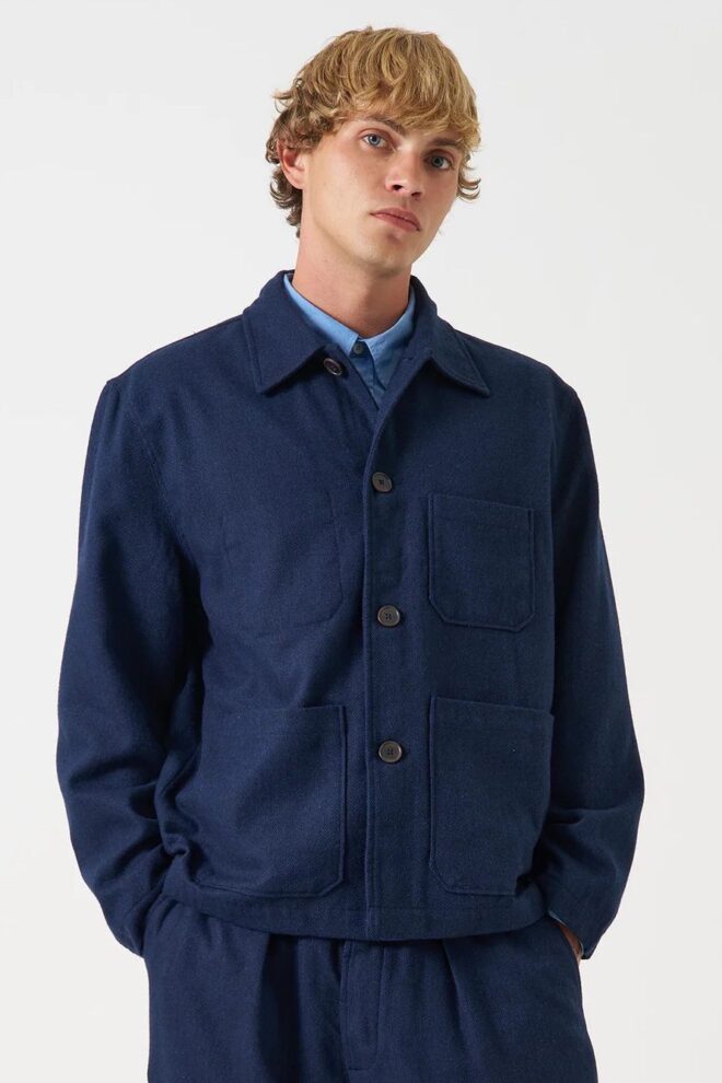JACKE IVES JACKET WOOL HERING NAVY