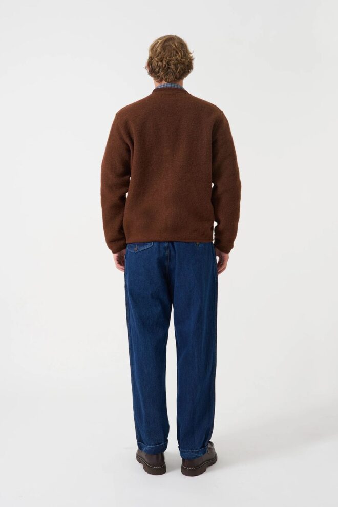 JACKE ZIP BOMBER WOOL FLEECE CACAO