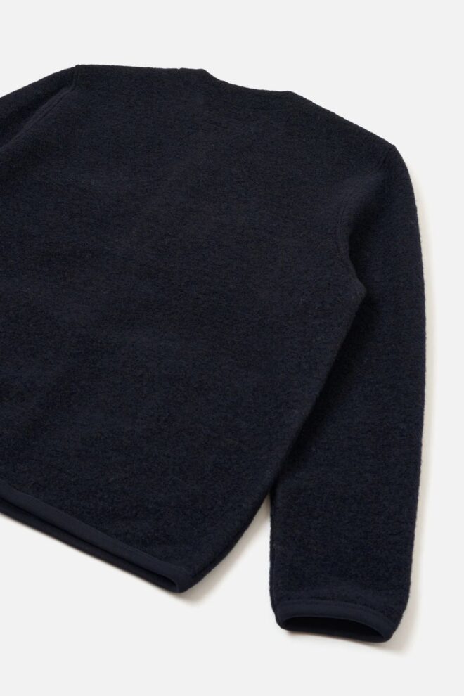 JACKE CARDIGAN WOOL FLEECE NAVY