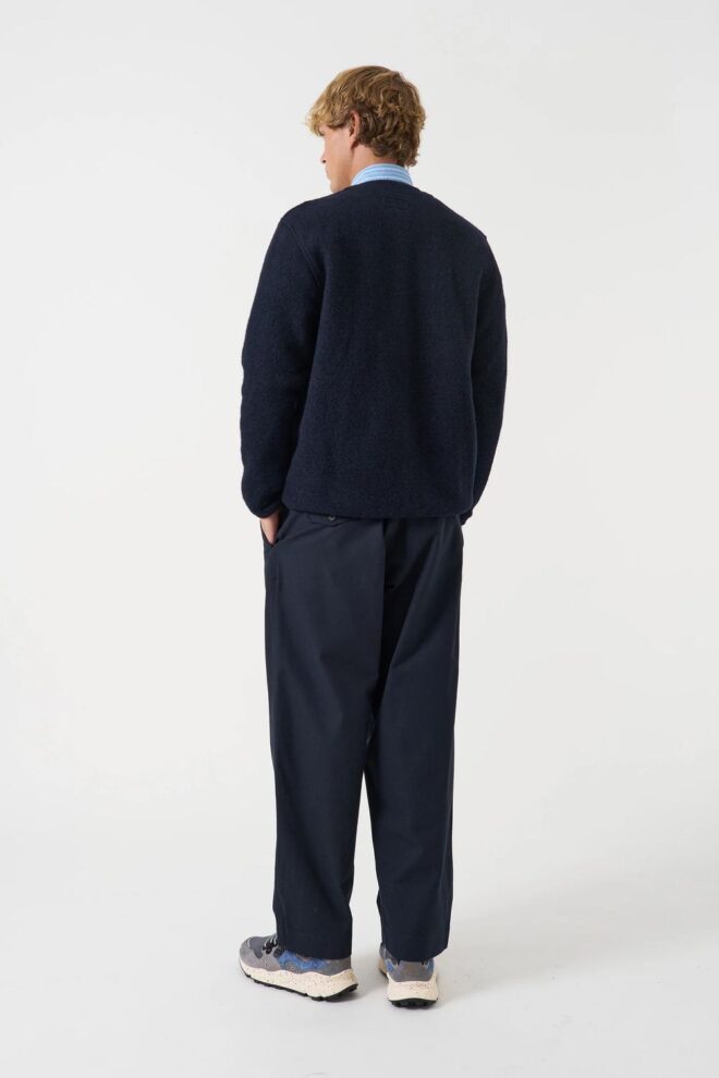 JACKE CARDIGAN WOOL FLEECE NAVY