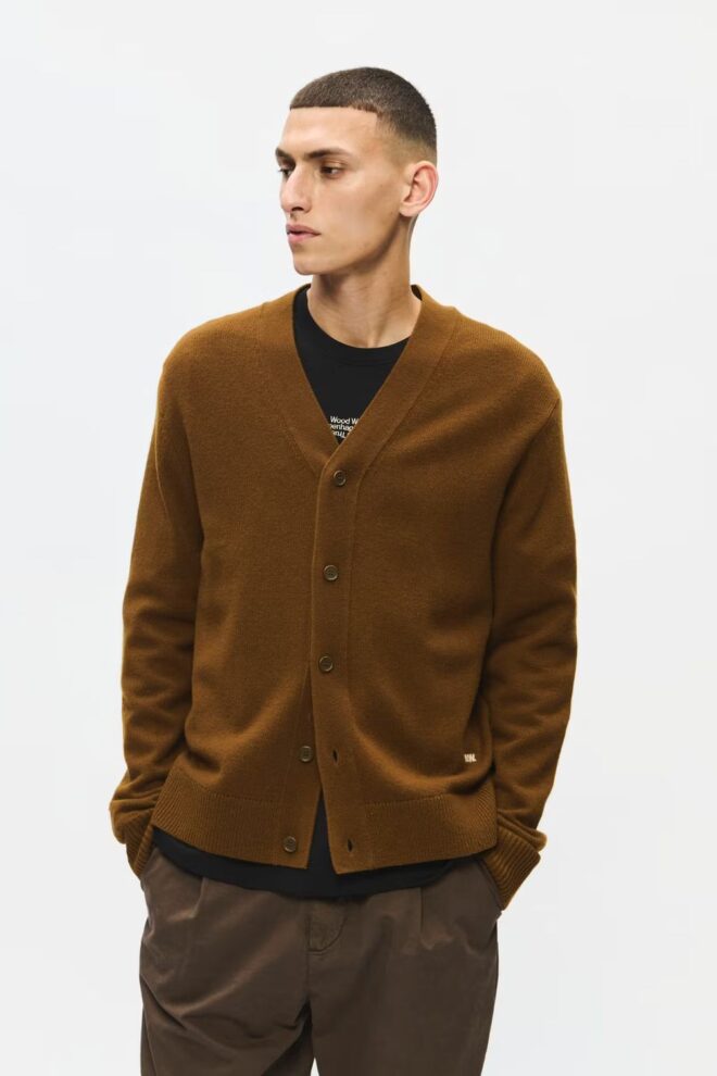 STRICKWESTE WWLOGO CARDIAGAN DESERT PALM