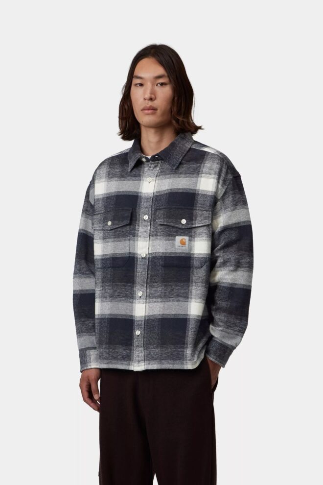 HEMD L/S ESTERSON CHECK NAVY
