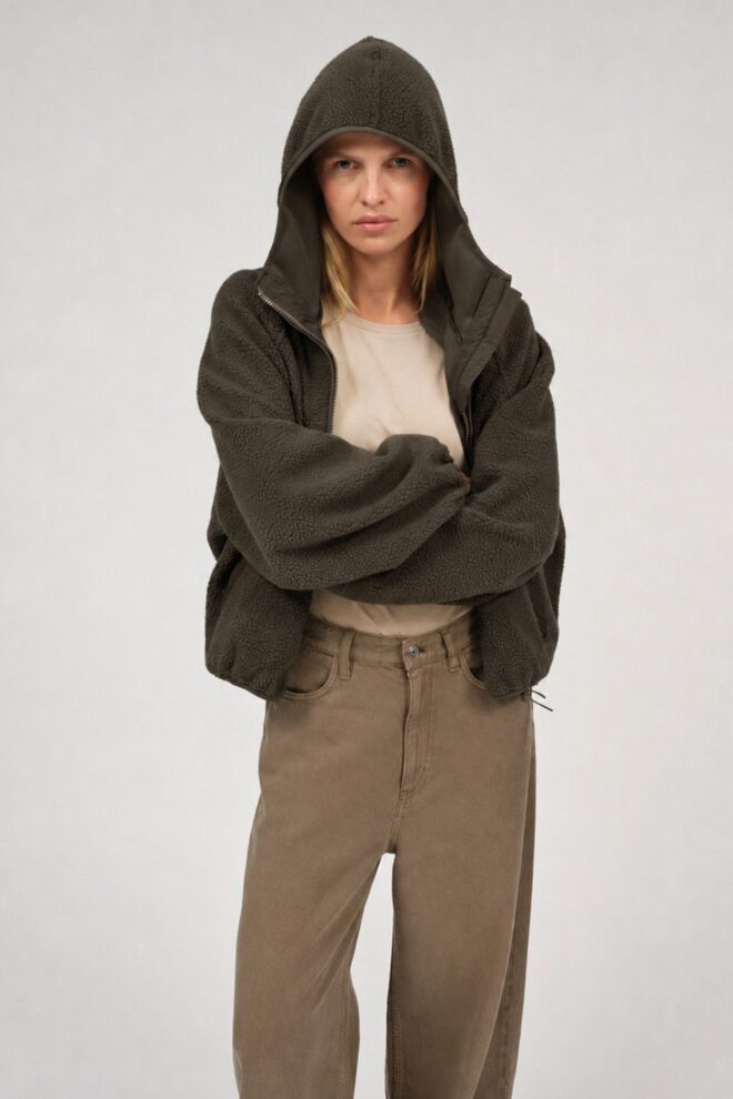 JACKE BLANCA FLEECE BLACK OLIVE