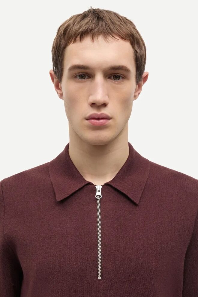 PULLOVER GUNA HALF ZIP 10490 CHOCO