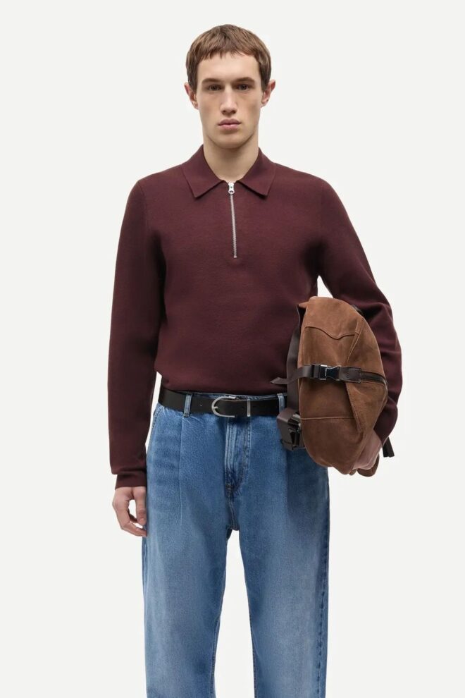 PULLOVER GUNA HALF ZIP 10490 CHOCO