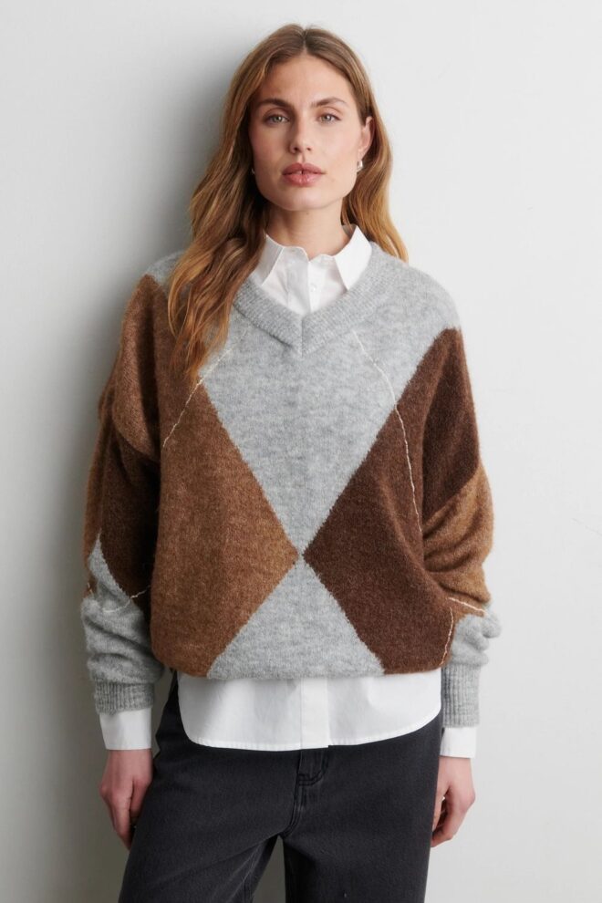 PULLOVER FORCA KNIT V-NECK LT. GREY