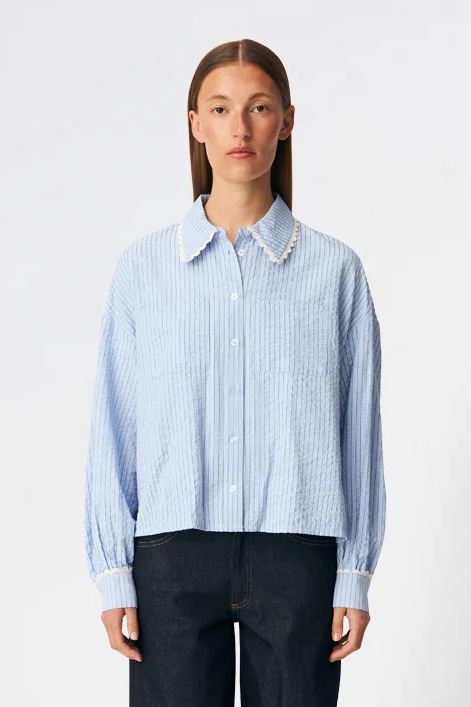 BLUSE DANJAMD SHIRT BLUE WHITE