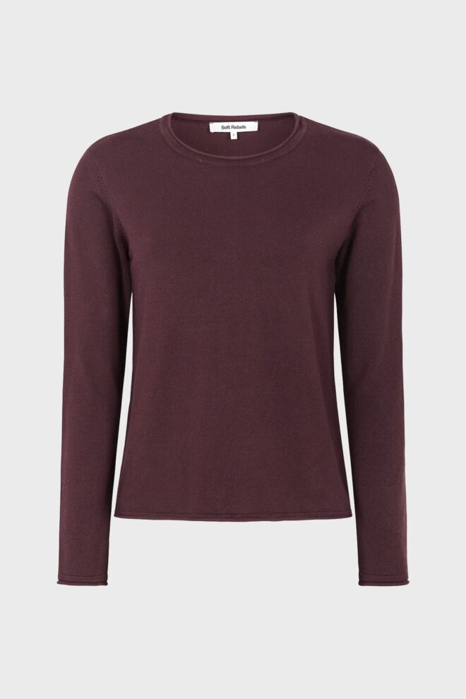 PULLOVER SRMARIA SS O-NECK VINYARD WINE