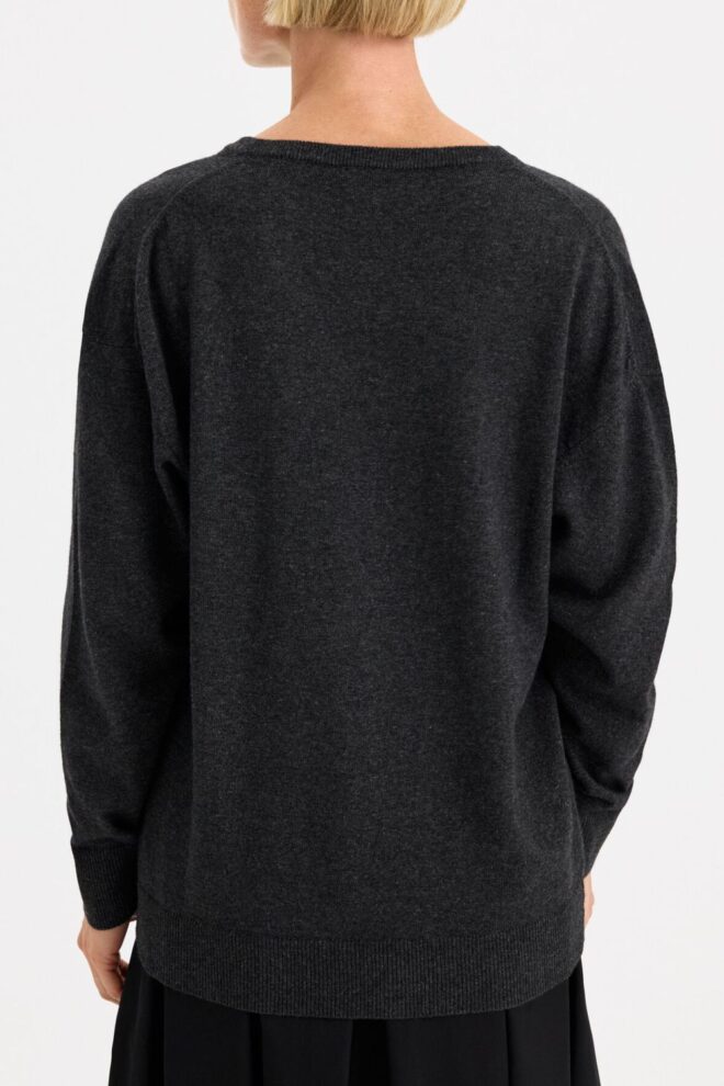 PULLOVER 32549 SOFT WOOL V-NECK ANTHRA