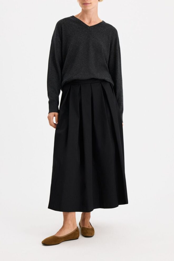 PULLOVER 32549 SOFT WOOL V-NECK ANTHRA