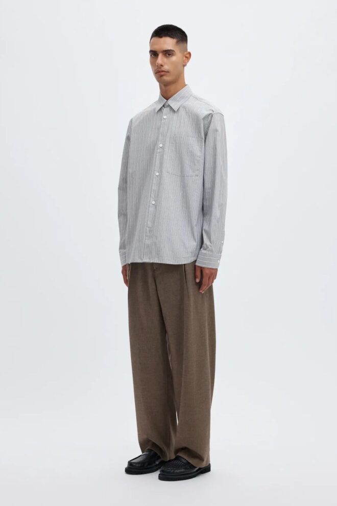 HEMD 16098363 ANRASLUND DOBBY GREY/STRIP