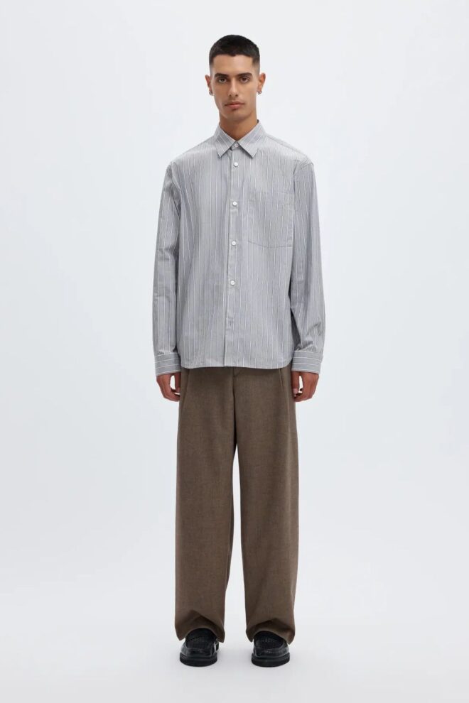HEMD 16098363 ANRASLUND DOBBY GREY/STRIP