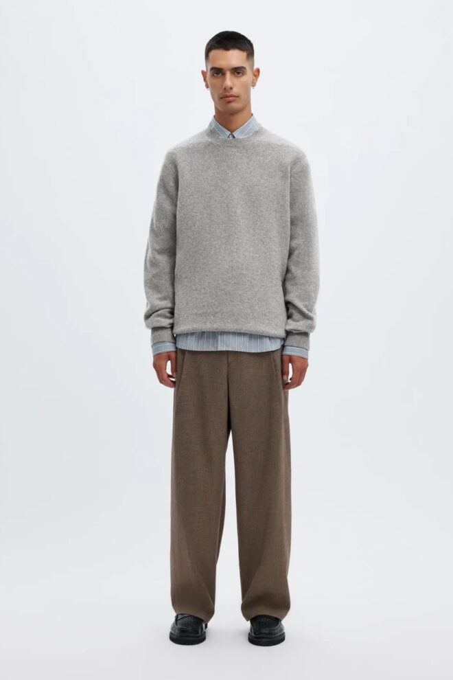 PULLOVER 1609495 ANRRAGI LS KNIT MEDIUM GREY
