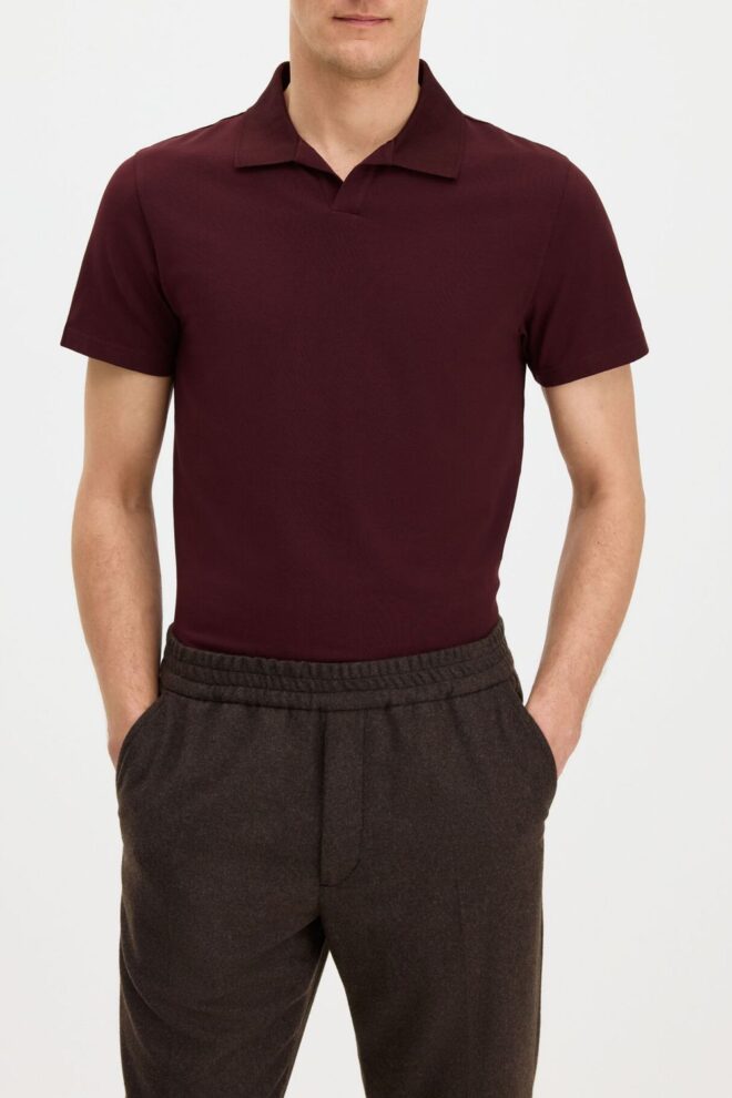 POLO 28909 STRETCH COTTON POLO BURGUNDY