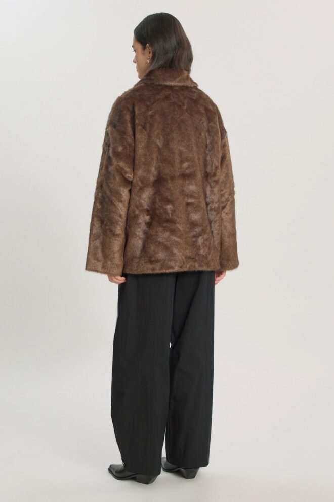 JACKE BAY JACKET TAUPE BROWN