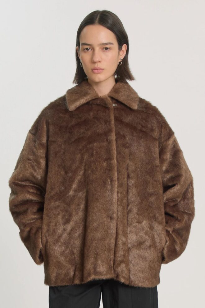 JACKE BAY JACKET TAUPE BROWN