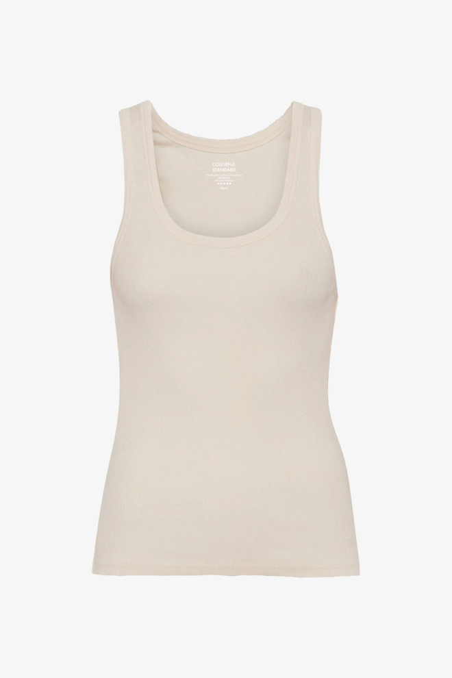 SHIRT WOMEN ORGANIC RIB TANK IVORY WHITE