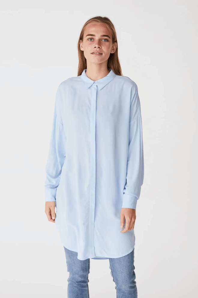 BLUSE                                            SRFREEDOM LS SHIRT CASHMERE BLUE
