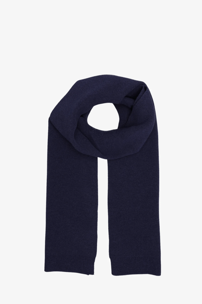 SCHAL                                            MERINO WOOL SCARF NAVY BLUE