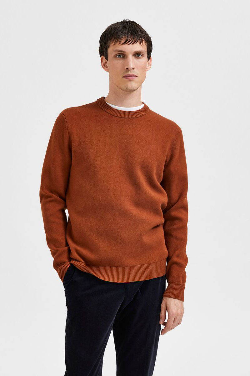 PULLOVER SELECTED HOMME BROWN / BLACK