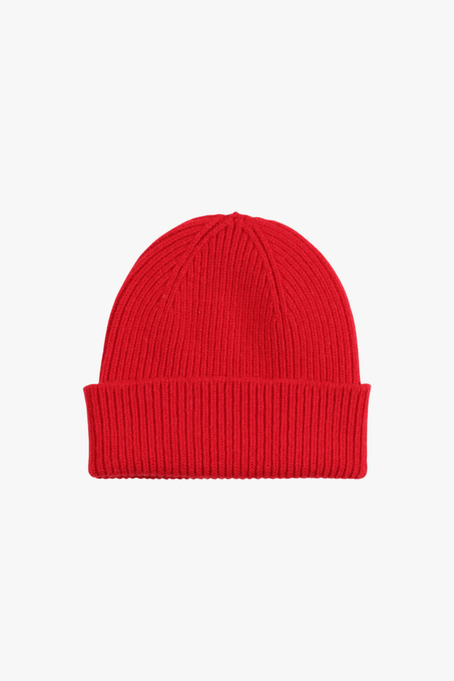 MÜTZE                                            MERINO WOOL BEANIE SCARLET RED
