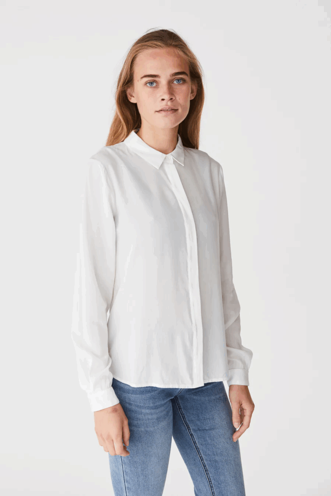 BLUSE SRFREEDOM LS SHIRT SNOW WHITE