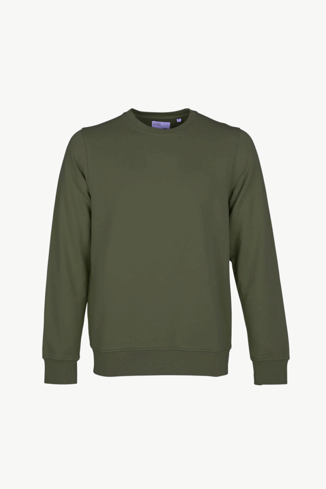 SWEATSHIRT CLASSIC ORGANIC CREW SEAWEED GREEN