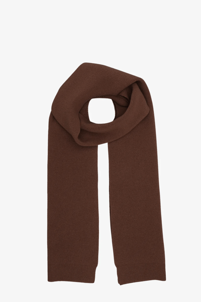 SCHAL MERINO WOOL SCARF COFFEE BROWN