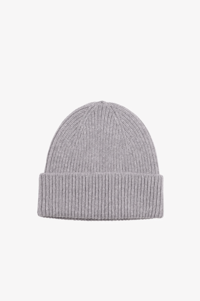 MÜTZE MERINO WOOL BEANIE HEATHER GREY
