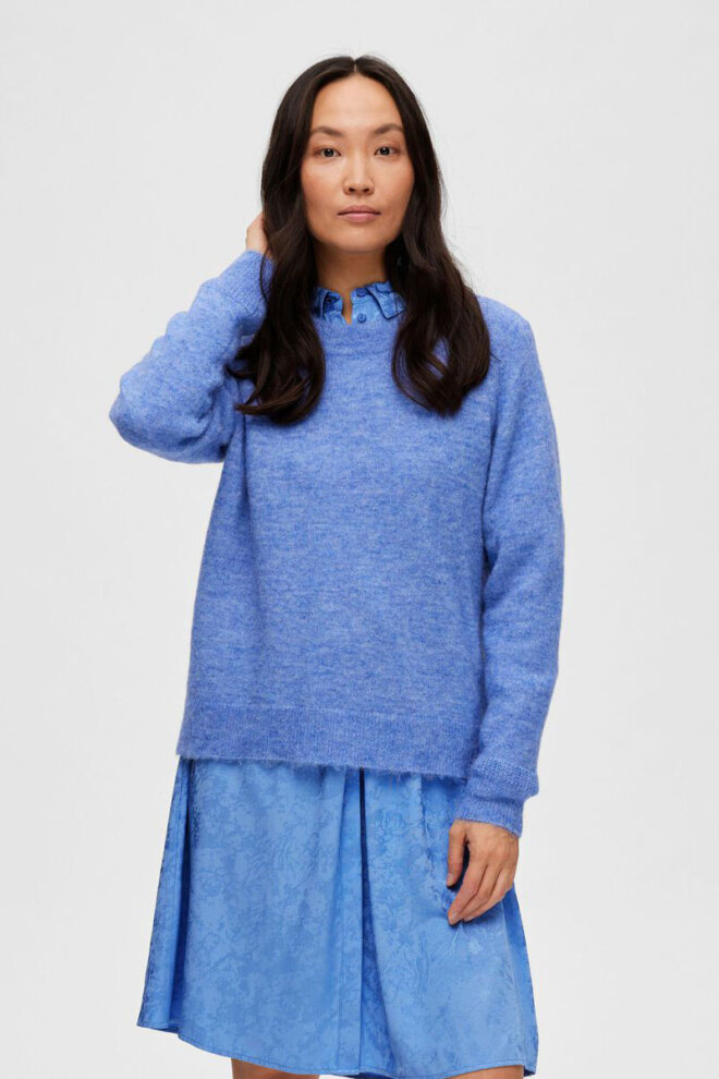 PULLOVER 16074482 SLFLULU LS KNIT ULTRAMARIN