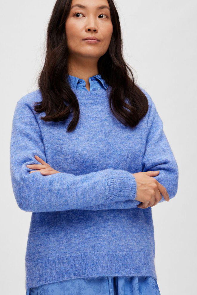 PULLOVER 16074482 SLFLULU LS KNIT ULTRAMARIN