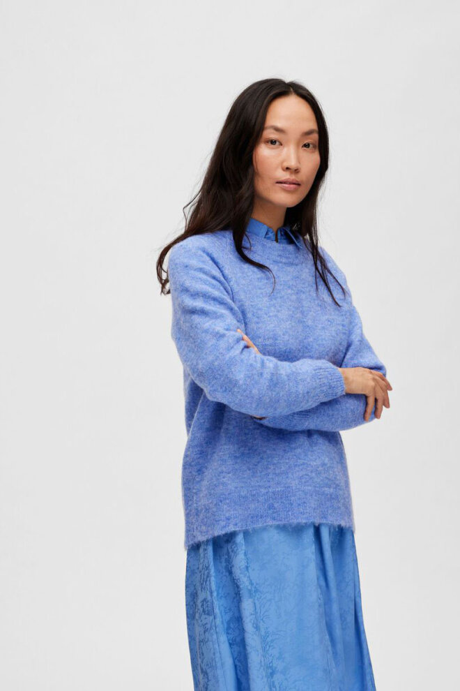PULLOVER 16074482 SLFLULU LS KNIT ULTRAMARIN
