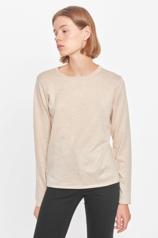 PULLOVER SRMARLA O-NECK ROLL EDGE WHITECAP G