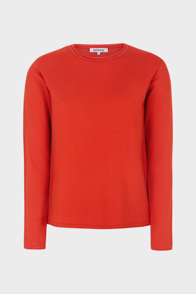 PULLOVER SRMARLA O-NECK ROLL EDGE FIESTA