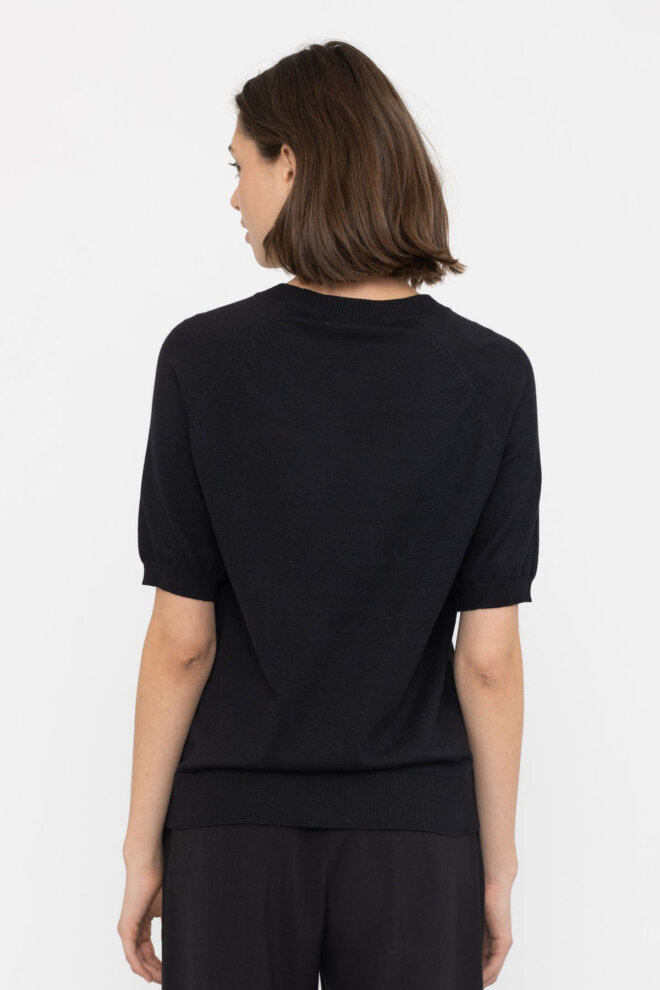 PULLOVER SRMARLA SS O-NECK KNIT BLACK