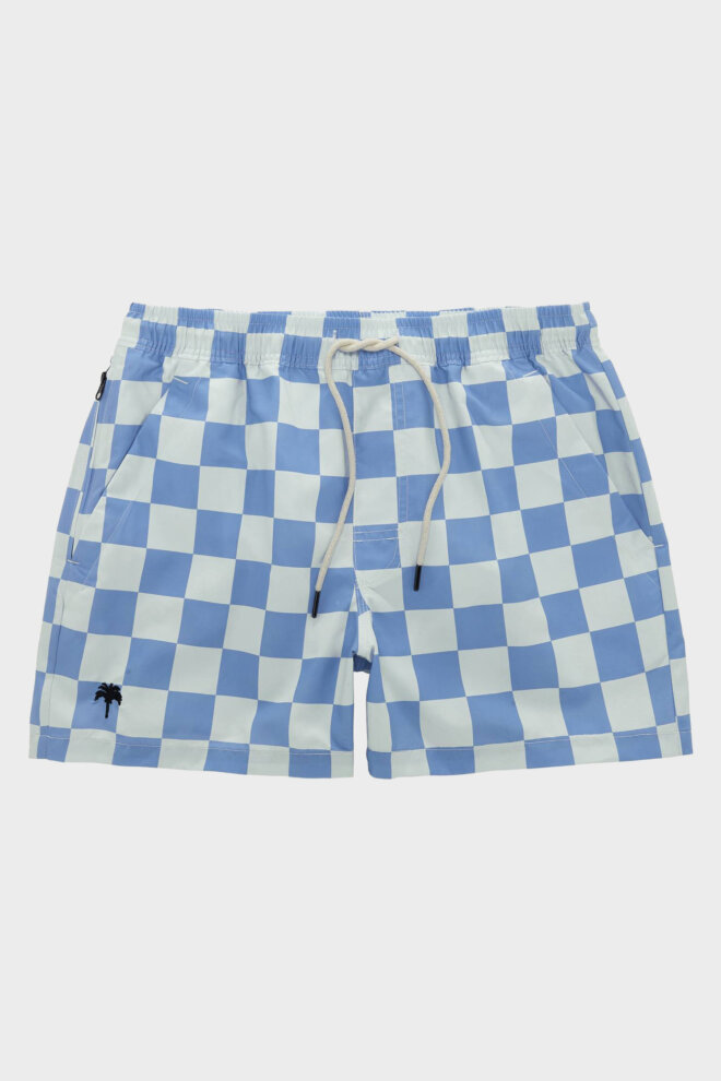 BADEHOSE BLUE CHESS SWIM SHORTS