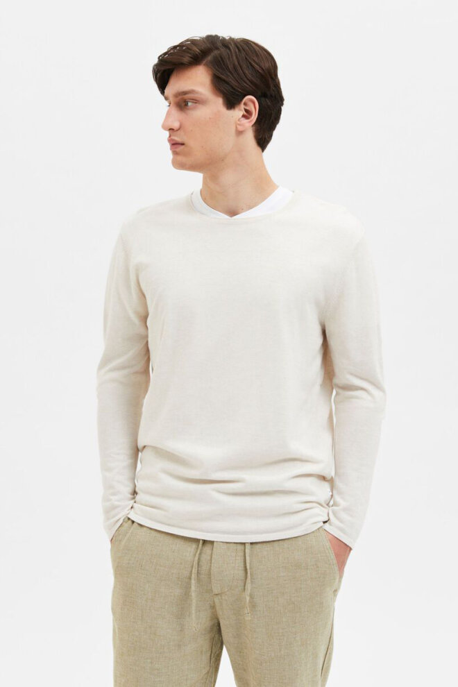 PULLOVER 16079774 SLHROME LS KNIT ANGORA