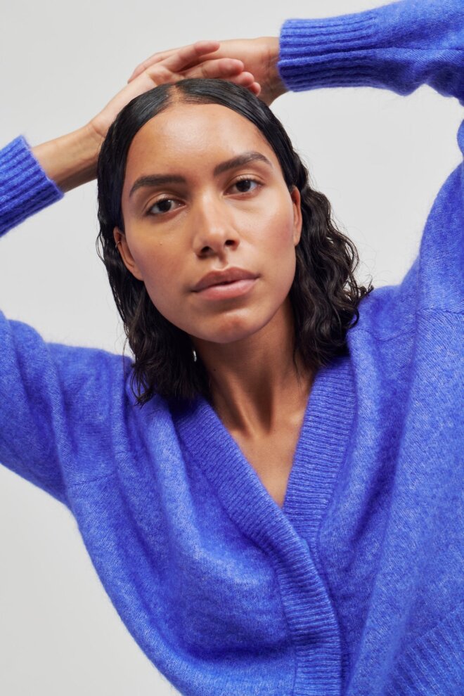 WESTE BROOK KNIT BOXY CARDIGAN AMPARO BLU