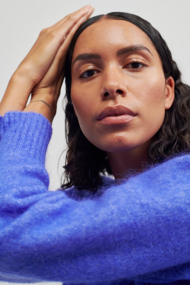 WESTE BROOK KNIT BOXY CARDIGAN AMPARO BLU