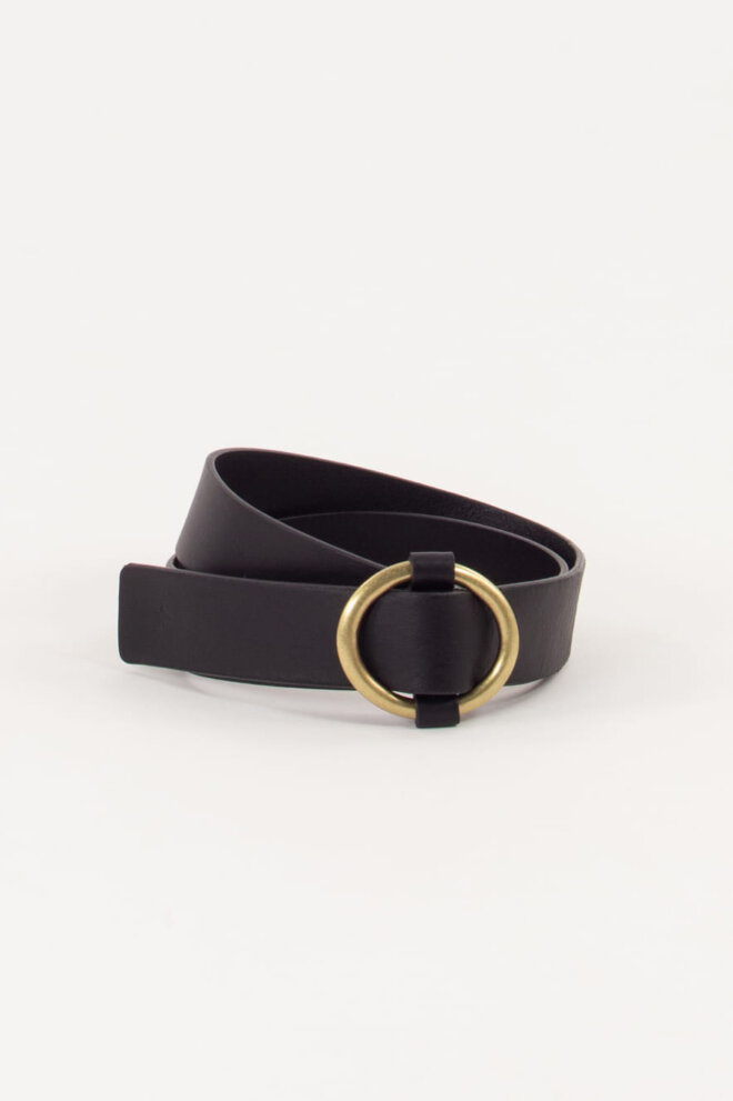 GÜRTEL TISAO ROUND BUCKLE BELT BLACK