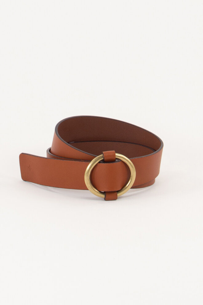 GÜRTEL TISAO ROUND BUCKLE GOLDEN BROWN