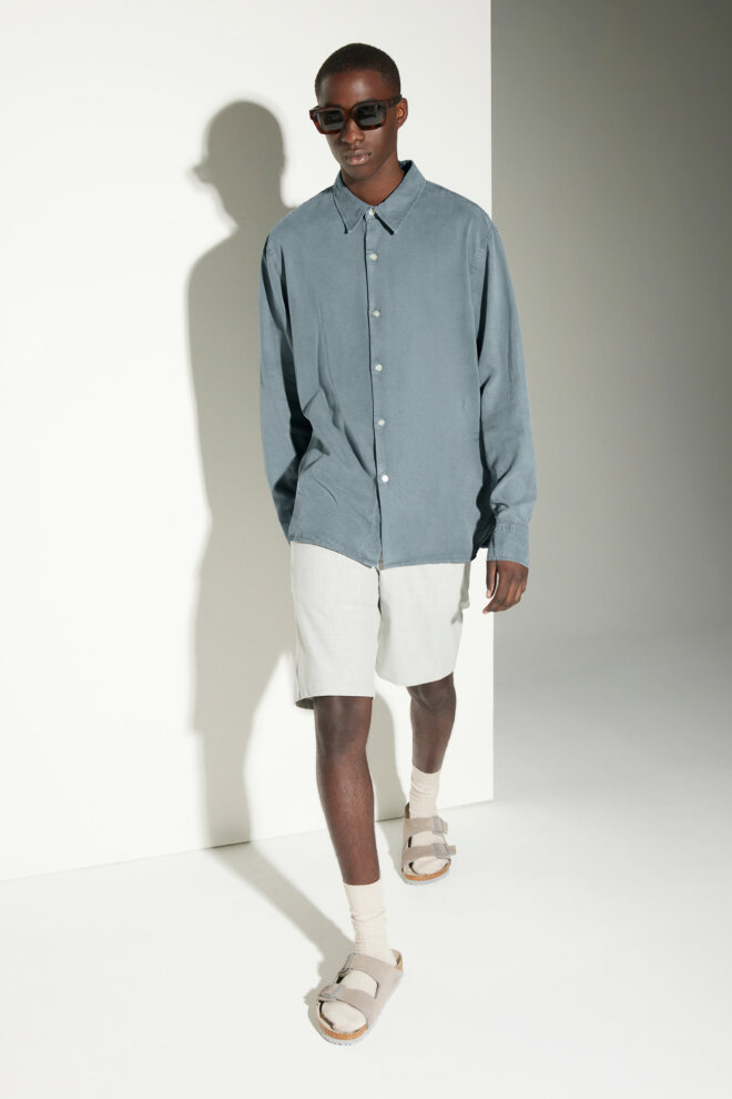 HEMD OSSIAN TENCEL ENGLISH BLUE