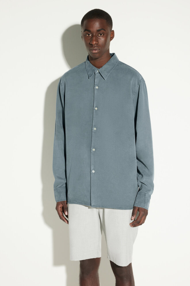 HEMD OSSIAN TENCEL ENGLISH BLUE
