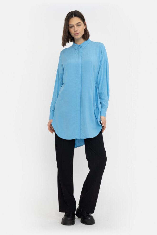 BLUSE SRFREEDOM LONG SHIRT AZURE BLUE