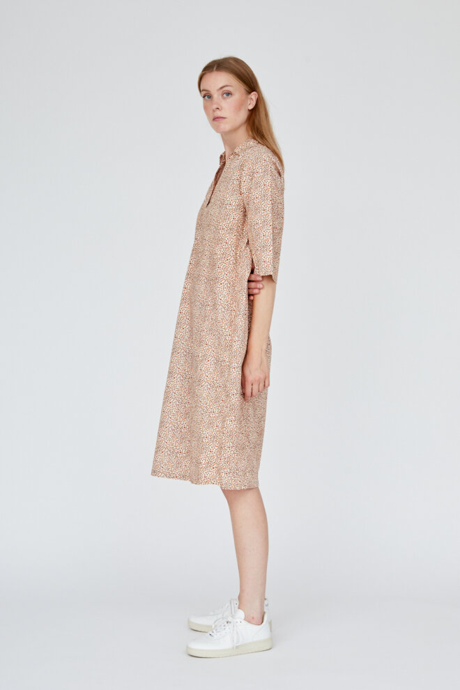 KLEID HAZEL DRESS GOTS PINK CHALK/MANDARI