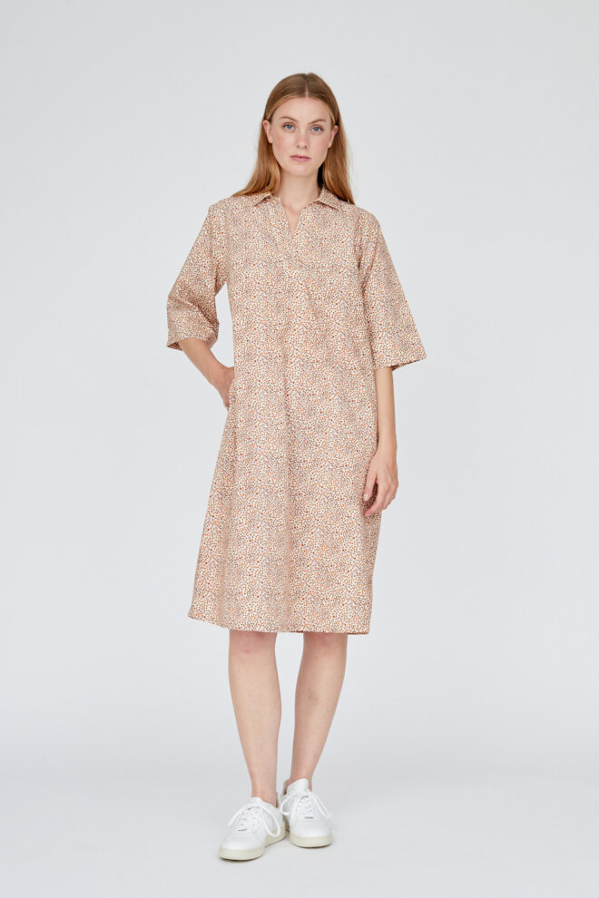 KLEID HAZEL DRESS GOTS PINK CHALK/MANDARI